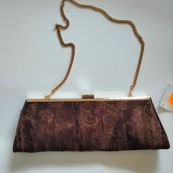 cartera terciopelo marron